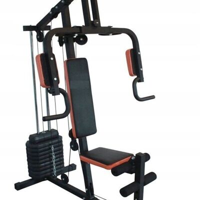 Krachtstation - Home gym -  met 45 kg gewicht - zwart-oranje