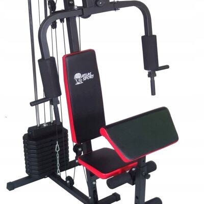 Power station - Home gym - with 45 kg weight - black-red