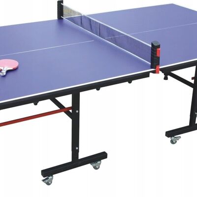 Table tennis table - 274x152.5x76cm - foldable - blue