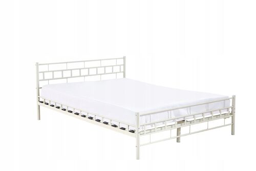 Metalen bedframe met lattenbodem - 160x200 cm - wit