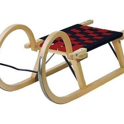 Beech wood sledge 95cm with support and textile seat