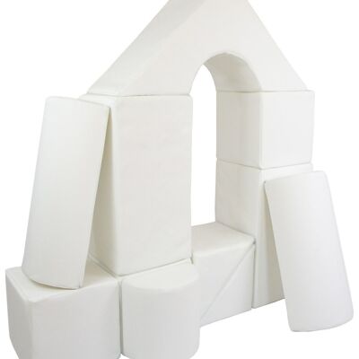 Large foam blocks - 11 pieces - colored - white