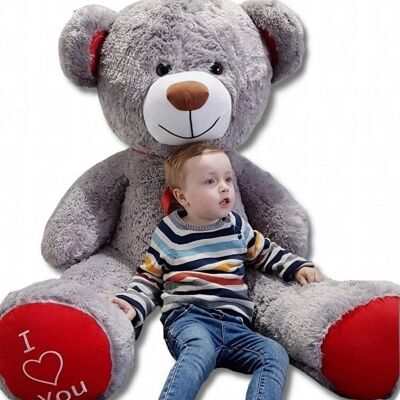 Cuddly bear - gray-red - 75x85cm - EU - new