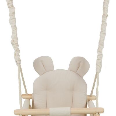 Babyschaukelstuhl - Babyschaukel - mit Ohren - max. 20 kg - Creme