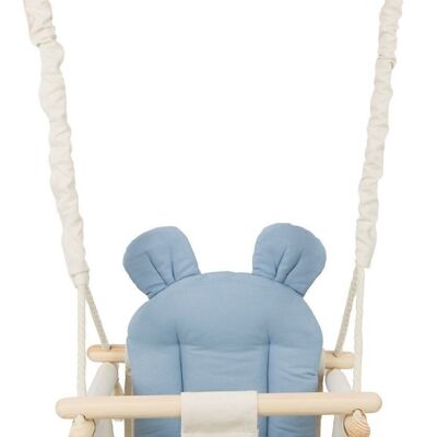 Altalena per bambini - altalena per bambini - con orecchie - max 20 kg - crema, azzurro