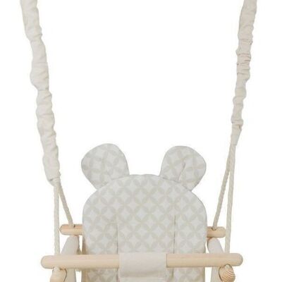 Baby rocking chair - baby swing - with ears - max. 20 kg - cream & diamonds