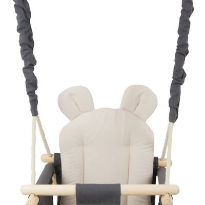 Baby swing - baby swing - with ears - max. 20 kg - gray & beige