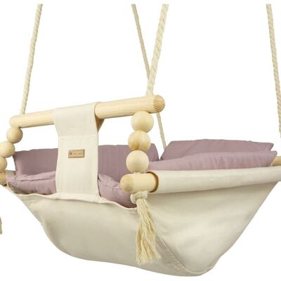 Baby cradle swing - max. 20 kg - cream, light pink