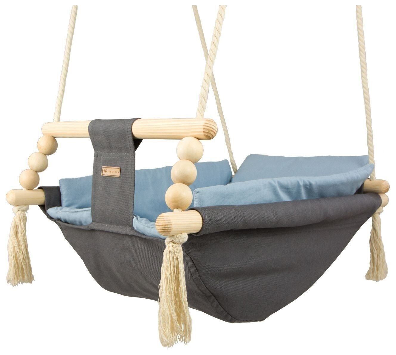 Babyschommel - max. 20 kg - grijs, lichtblauw