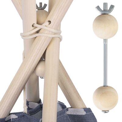 Tipi tent stabilizer - play tent stabilization system - wood