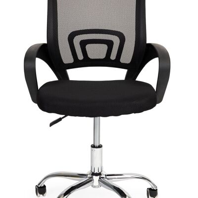 Office chair - swivel - with high backrest - black