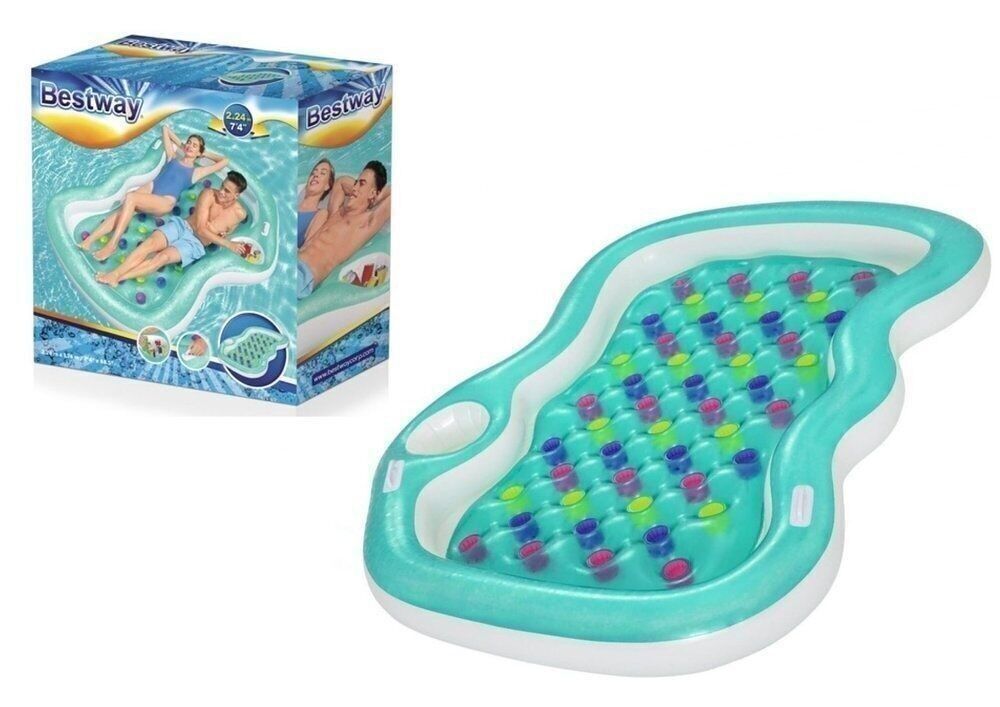 Colchón inflable doble - para piscina - 216x178 cm - máx 180 kg