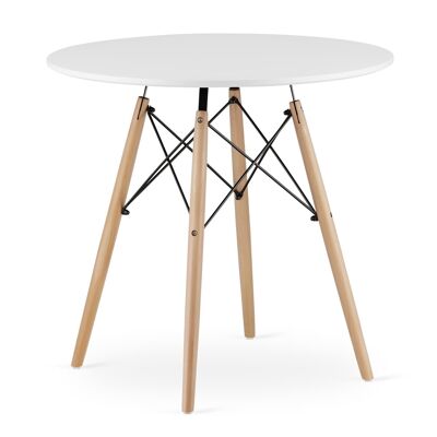 Runder Tisch - 80 cm Durchmesser - weiß