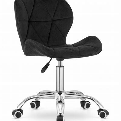 Chaise de bureau AVOLA - ergonomique - velours - noir
