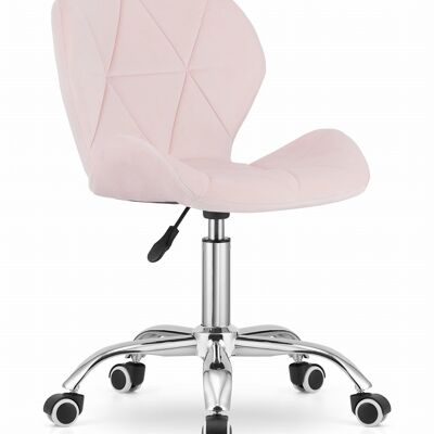 Office chair AVOLA - ergonomic - velvet - pink
