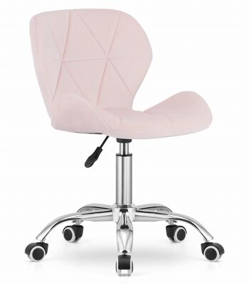 Chaise de bureau AVOLA - ergonomique - velours - rose