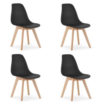 Chaises de salle à manger KITO - lot de 4 chaises de table à manger - noir
