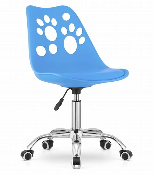 Kinderbureaustoel- met pootafdrukjes - verstelbaar - lichtblauw
