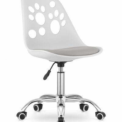 Children's office chair - height adjustable - light gray