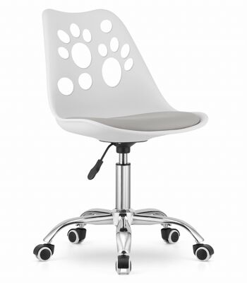 Chaise de bureau enfant - réglable en hauteur - gris clair