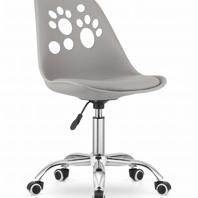 Children's office chair - height adjustable - gray