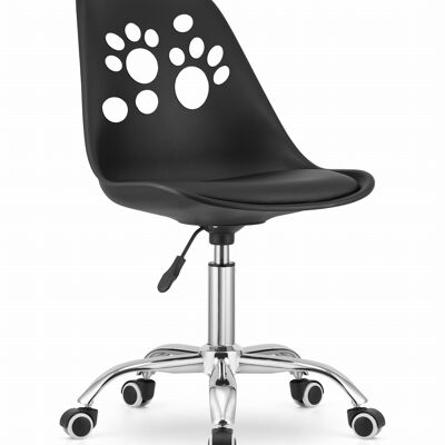 Children's office chair - height adjustable - black