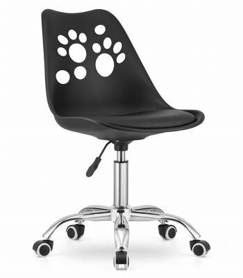 Chaise de bureau pour enfant - réglable en hauteur - noir