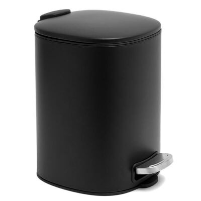 Bathroom waste bin - 5l - black - pedal bin