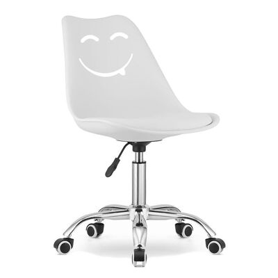 Chaise de bureau enfant - pivotante - blanche - smiley