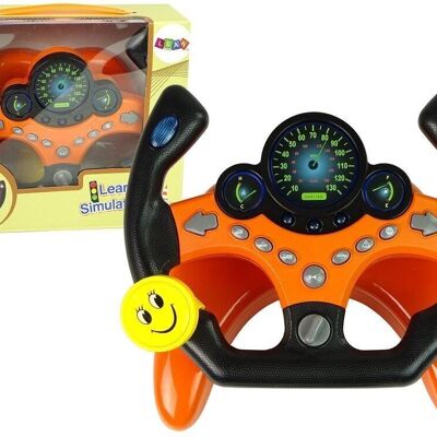 Toy steering wheel - interactive - 24 x 19 x 6 cm - orange