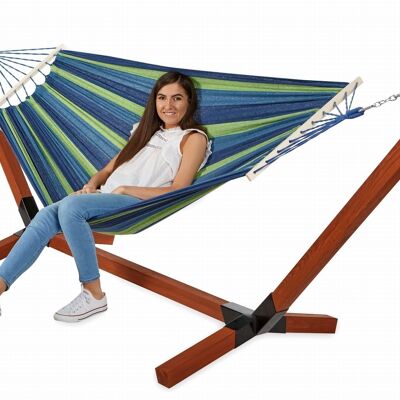 Hammock with stand - impregnated wood - up to 300 kg