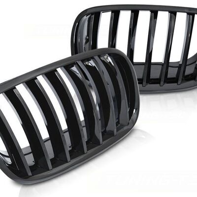 Front grille - Bmw x5 e70/x6 e71 - black gloss - 2008-