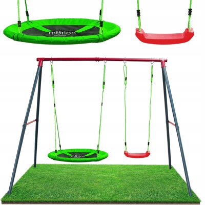 Garden swing & nest swing - 290x180x198 cm - red green