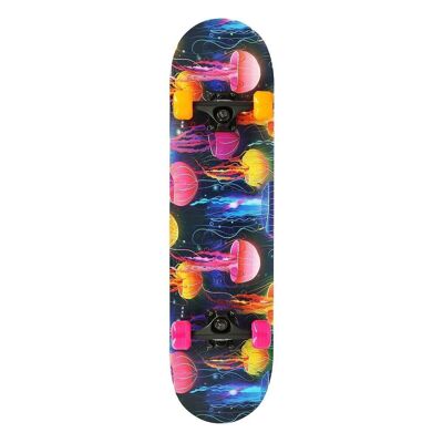 Skateboard – komplett – Quallen-Design – 78 cm – 7,87 Zoll