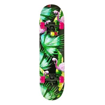 Skateboard - complet - design flamant rose - 78 cm - 7,87 pouces