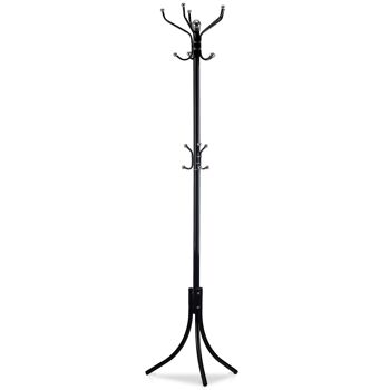 Portemanteau sur pied - 10 talons - métal - noir - 185 cm