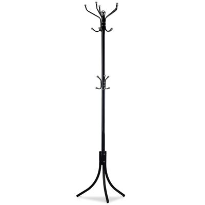 Standing coat rack - 10 heels - metal - black - 185 cm