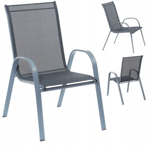 Tuinstoel - terrasstoel - 74 x 54 x 93,5 cm - grijs