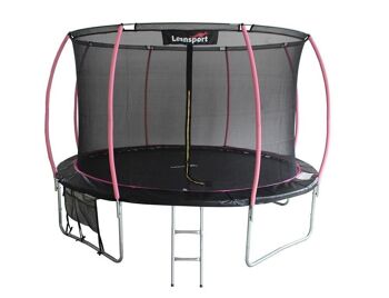 Trampoline - 244 cm - rose noir - filet de sécurité - jusqu'à 100kg