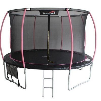 Trampoline - 244 cm - roze zwart - veiligheidsnet - tot 100kg