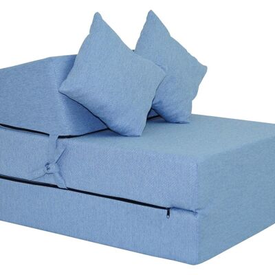 Foldable mattress - 70x200x15 - recycled plastic - light blue