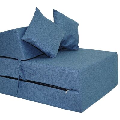 Colchón plegable - colchón para invitados - plástico reciclado - azul