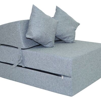 Colchón plegable - colchón para invitados - plástico reciclado - gris