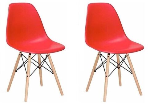 OSAKA - Eetkamerstoel - rood - set van 2 eettafel stoelen