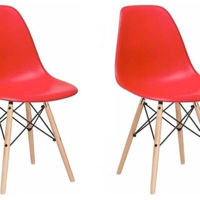 OSAKA - Chaise de salle à manger - rouge - lot de 2 chaises de table à manger