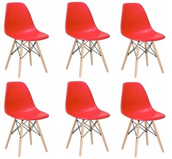 OSAKA - Chaise de salle à manger - rouge - lot de 6 chaises de table à manger