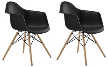 ARIANA - Chaises de salle à manger avec accoudoirs - noir - lot de 2