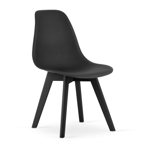 Eetkamerstoelen KITO - set van 4 - zwart - met zwart onderstel