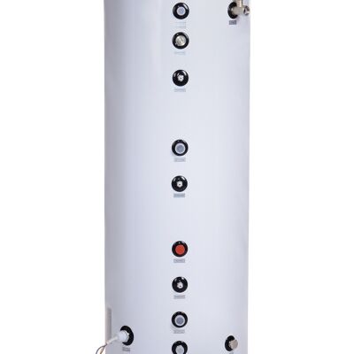 Accumulo inerziale per pompa di calore - serbatoio acqua 200 L - Acciaio inox - 52 x156 cm