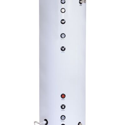 Heat pump buffer tank - 300L water tank - Stainless steel - 56x186 cm
